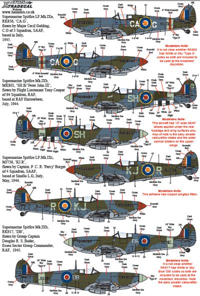 Xtradecal 72263 1:72 Supermarine Spitfire Mk.IX Collection