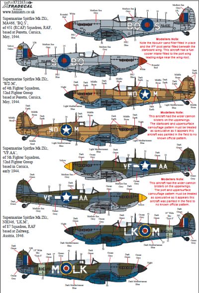 Xtradecal 72263 1:72 Supermarine Spitfire Mk.IX Collection