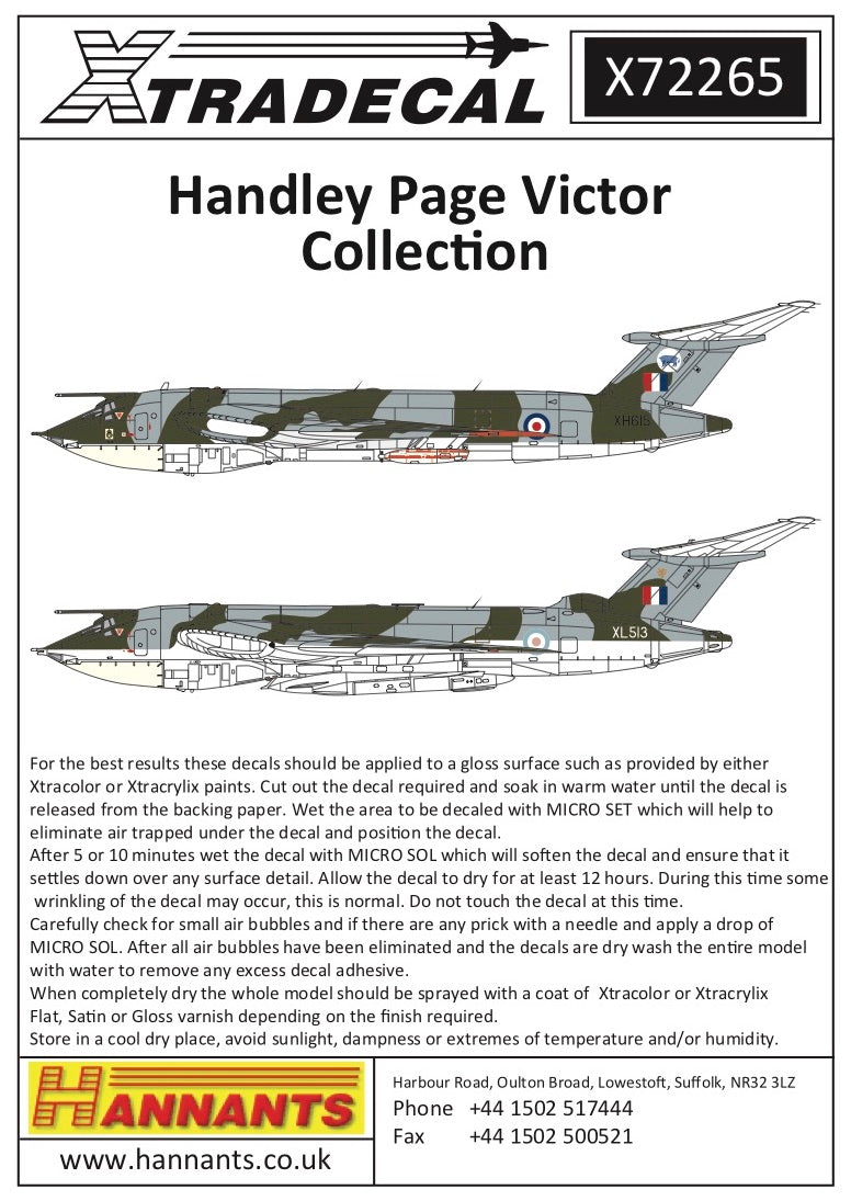 Xtradecal 72265 1:72 Handley Page Victor Collection