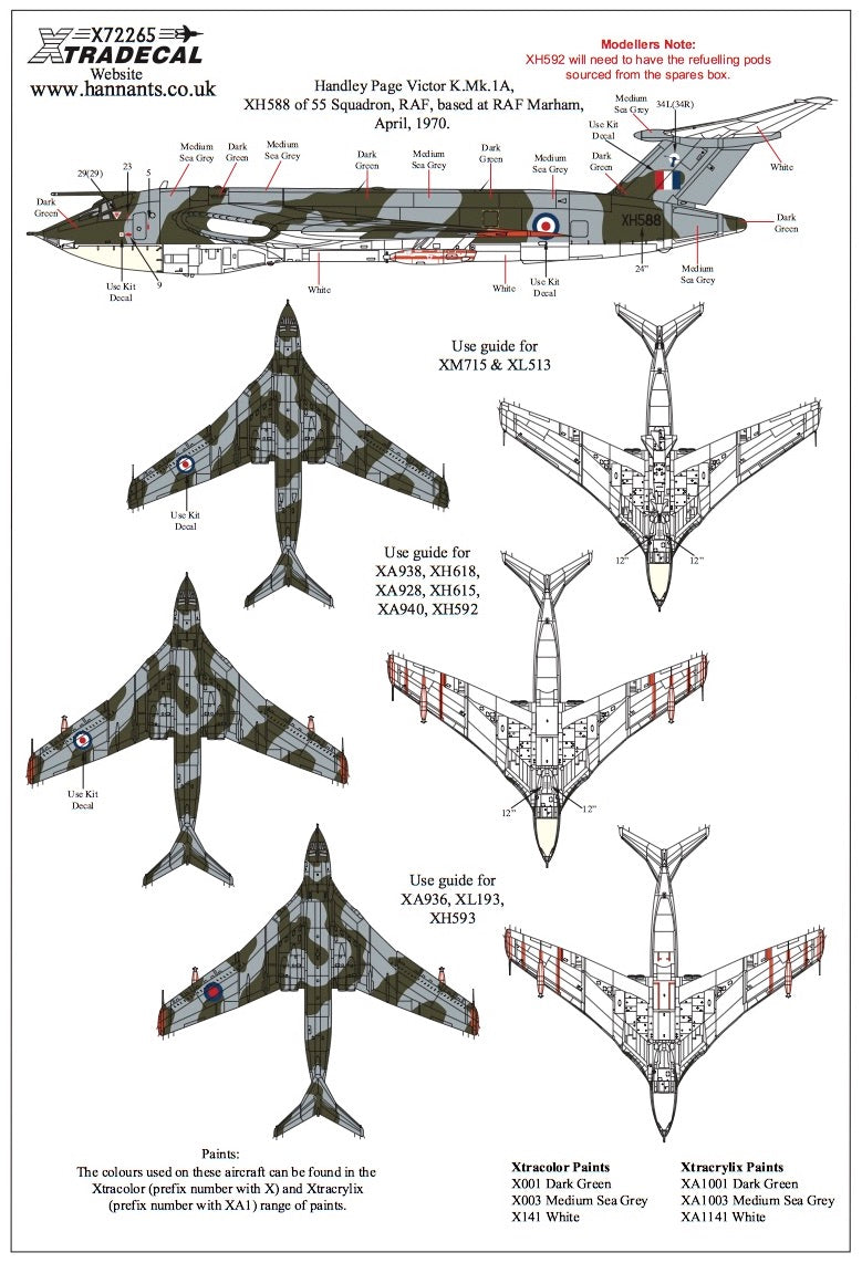 Xtradecal 72265 1:72 Handley Page Victor Collection