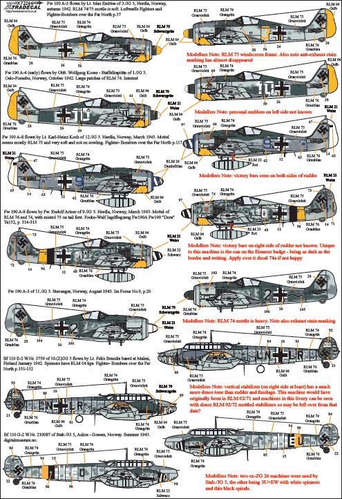 Xtradecal 72266 1:72 Luftwaffe JG 5 Squadron History