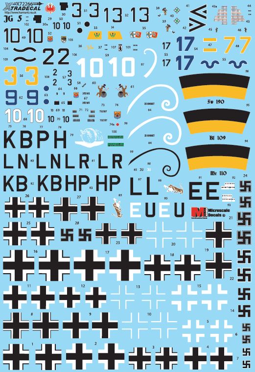 Xtradecal 72266 1:72 Luftwaffe JG 5 Squadron History