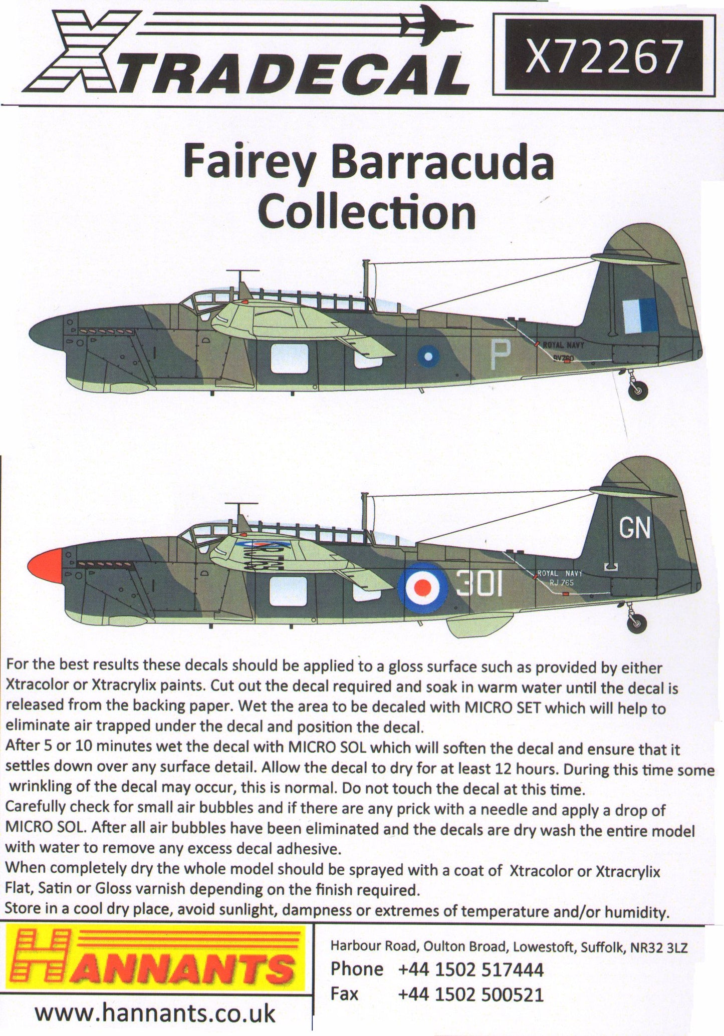 Xtradecal 72267 1:72 Fairey Barracuda Collection