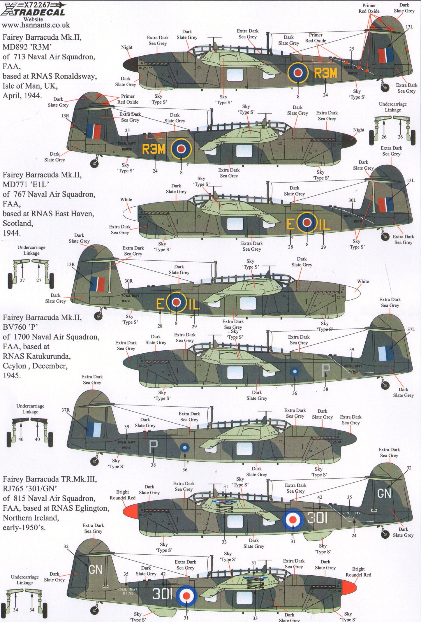 Xtradecal 72267 1:72 Fairey Barracuda Collection