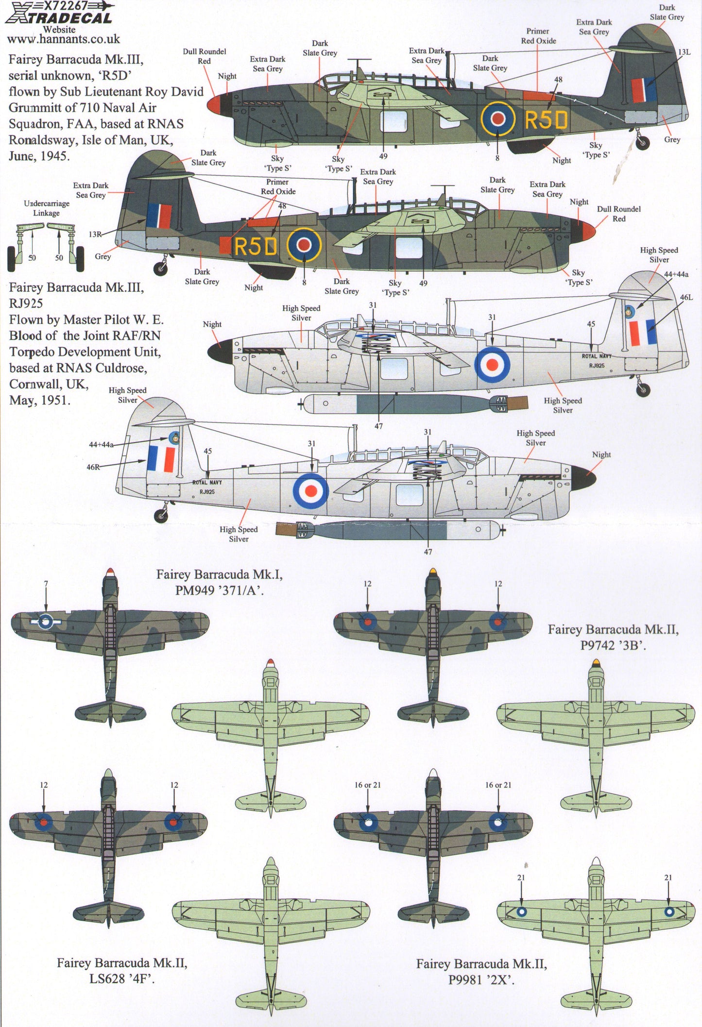 Xtradecal 72267 1:72 Fairey Barracuda Collection