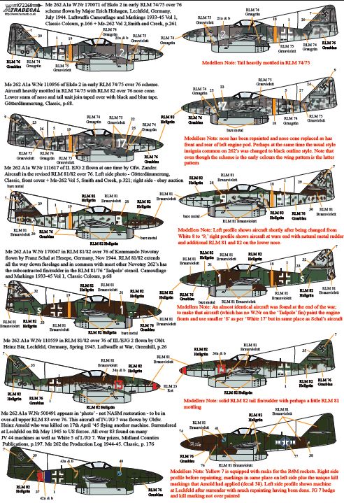 Xtradecal 72269 1:72 Messerschmitt Me-262A-1a/U3/A2A/S-92