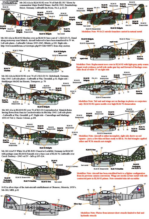 Xtradecal 72269 1:72 Messerschmitt Me-262A-1a/U3/A2A/S-92