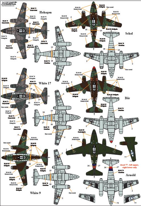 Xtradecal 72269 1:72 Messerschmitt Me-262A-1a/U3/A2A/S-92