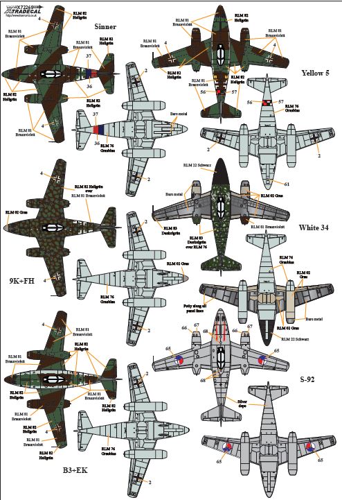 Xtradecal 72269 1:72 Messerschmitt Me-262A-1a/U3/A2A/S-92