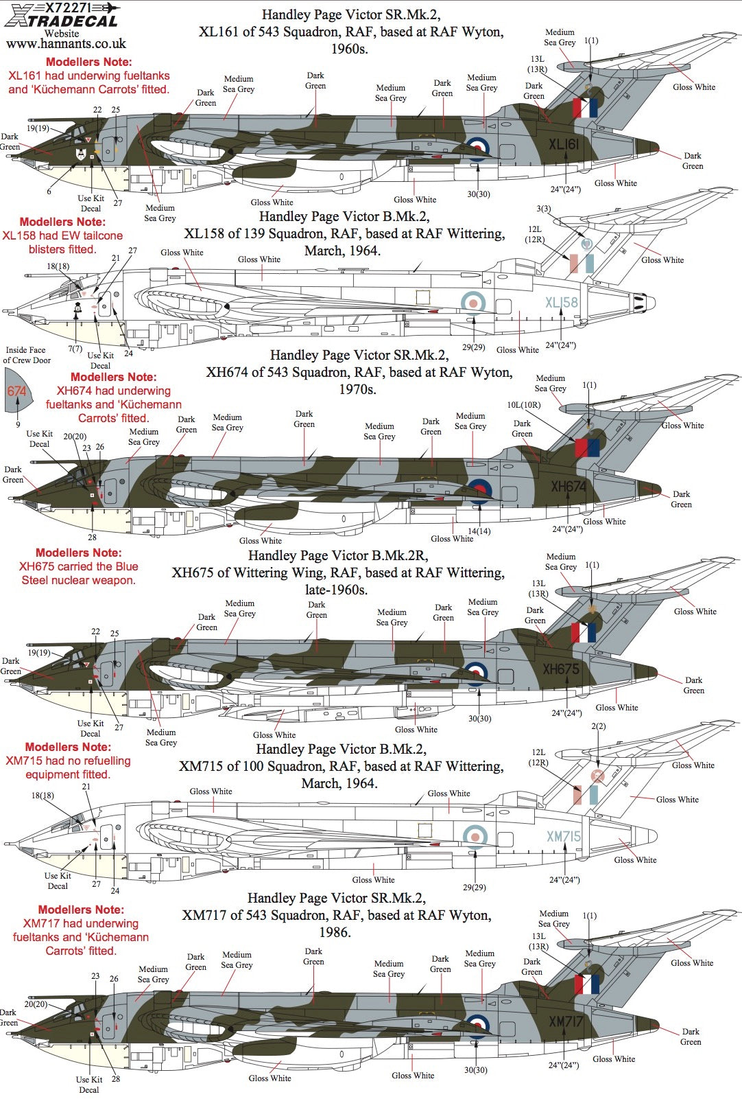 Xtradecal 72271 1:72 Handley-Page Victor B.2 Collection