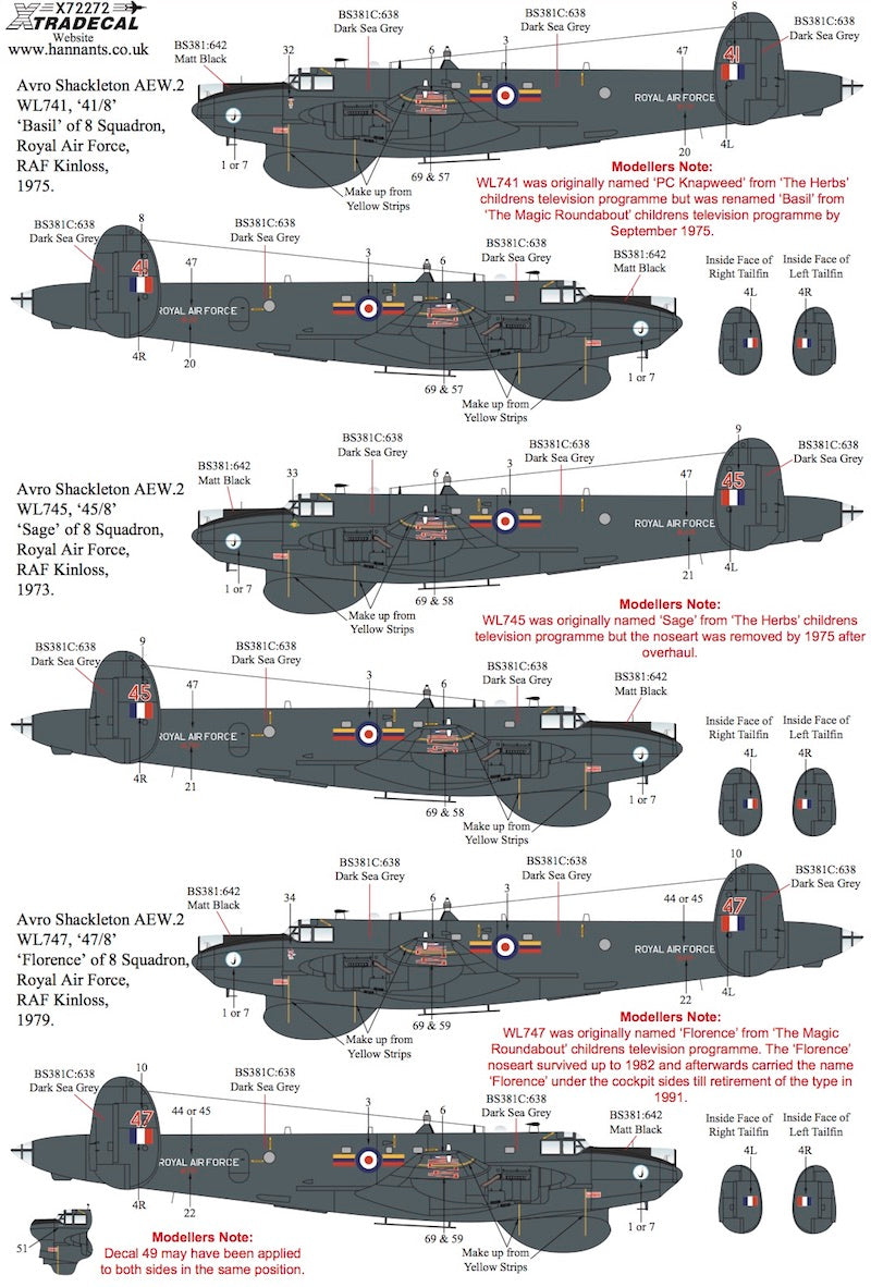 Xtradecal 72272 1:72 Avro Shackleton AEW.2 Nose Art Part 3