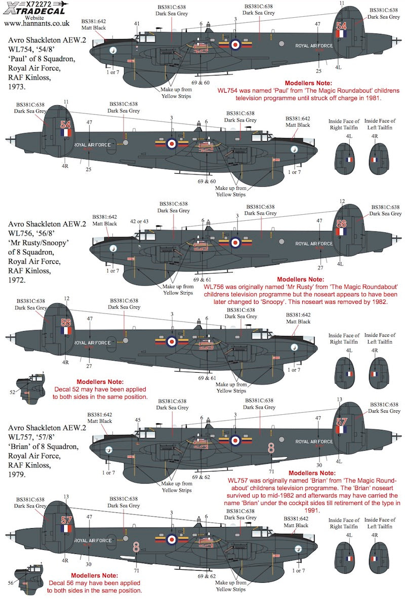 Xtradecal 72272 1:72 Avro Shackleton AEW.2 Nose Art Part 3