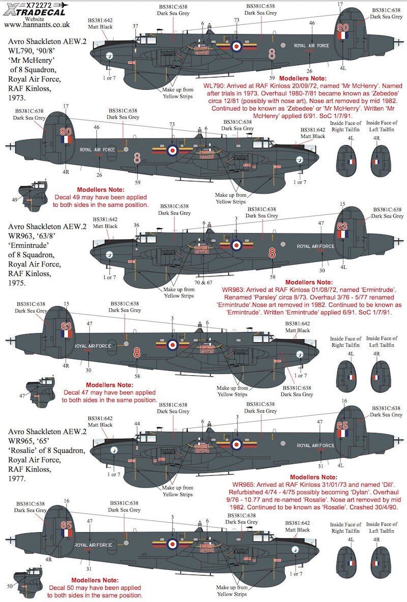 Xtradecal 72272 1:72 Avro Shackleton AEW.2 Nose Art Part 3