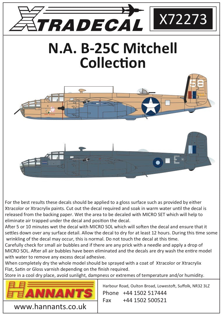 Xtradecal 72273 1:72 North-American B-25C Mitchell Collection