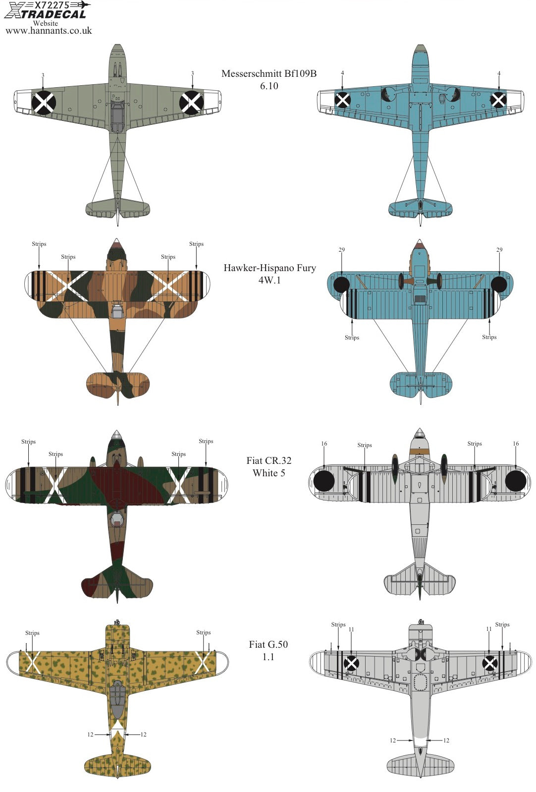 Xtradecal 72275 1:72 Spanish Civil War Condor Legion Part 2