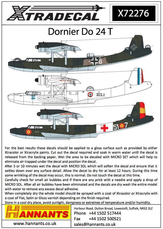 Xtradecal 72276 1:72 Dornier Do-24T