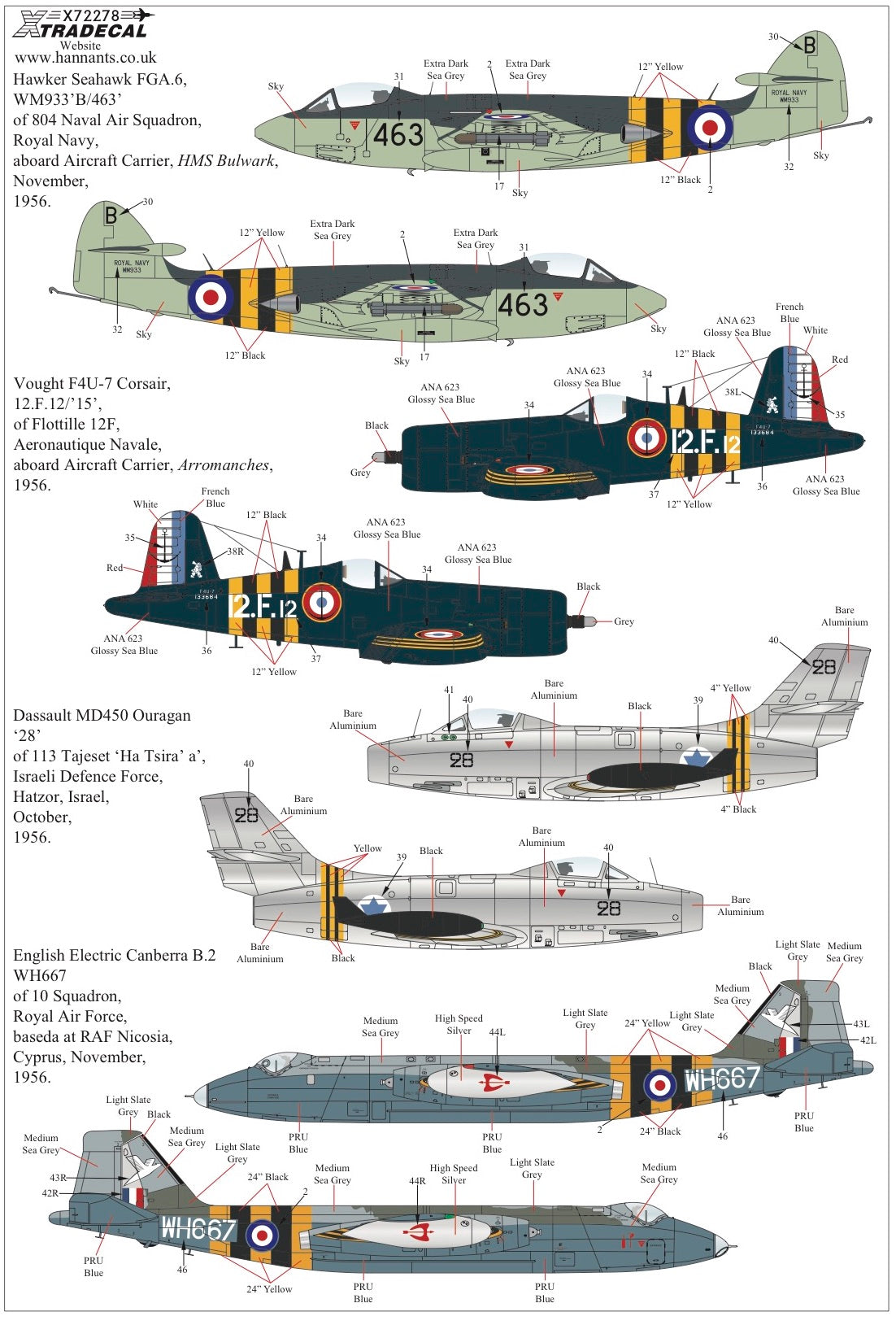 Xtradecal 72278 1:72 Suez Crisis 1956