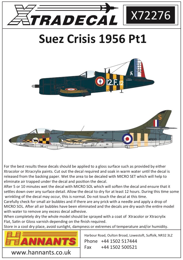 Xtradecal 72278 1:72 Suez Crisis 1956