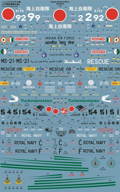 Xtradecal 72279 1:72 Agusta-Westland Merlin Operators