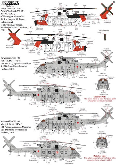 Xtradecal 72279 1:72 Agusta-Westland Merlin Operators