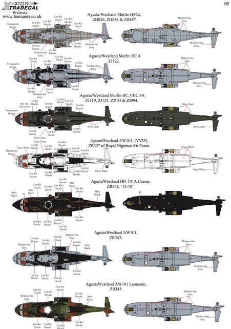 Xtradecal 72279 1:72 Agusta-Westland Merlin Operators