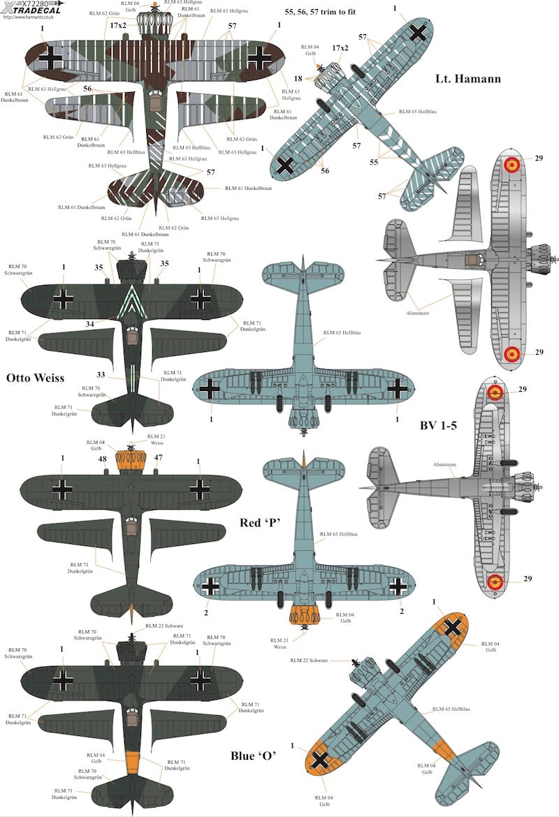 Xtradecal 72280 1:72 Henschel Hs-123A-1/B-1