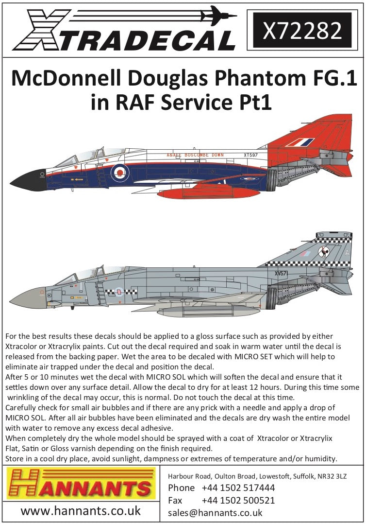 Xtradecal 72282 1:72 McDonnell-Douglas Phantom FG.1 in RAF Service Part 1