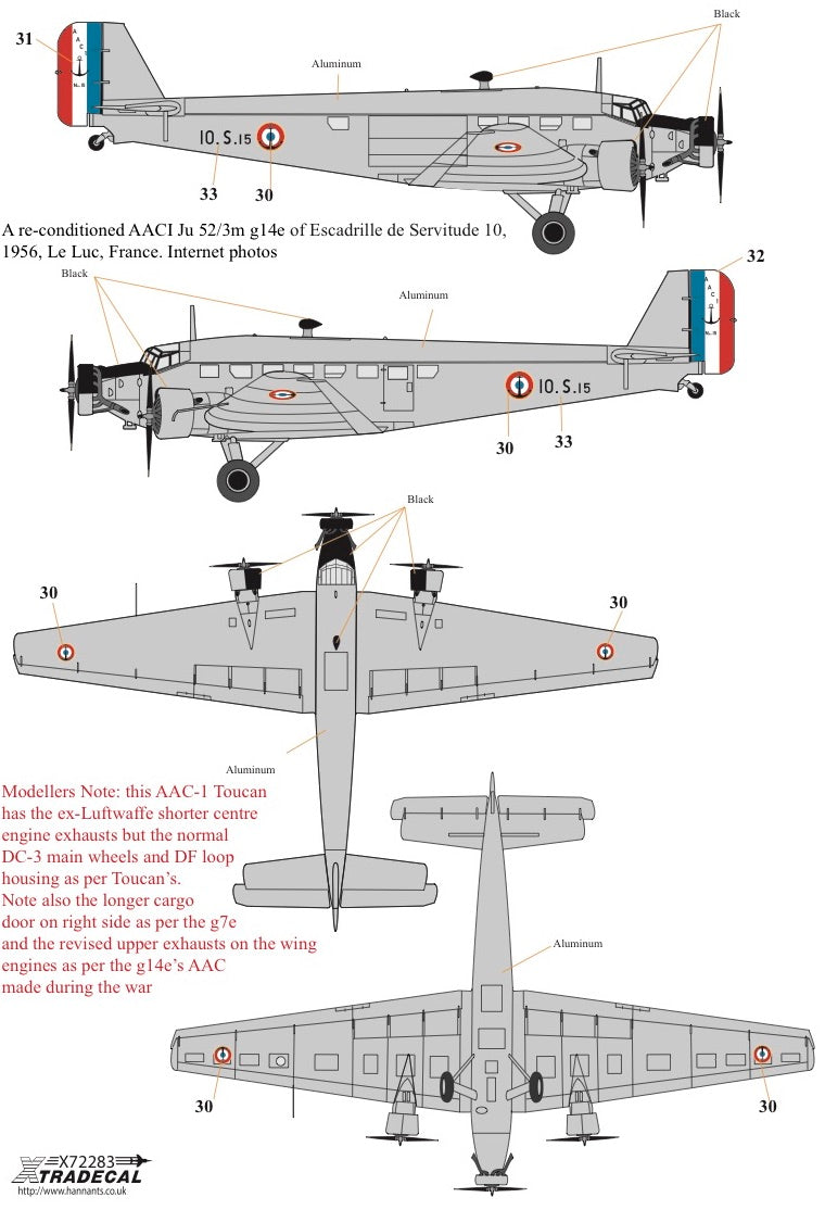 Xtradecal 72283 1:72 Junkers Ju-52/3m