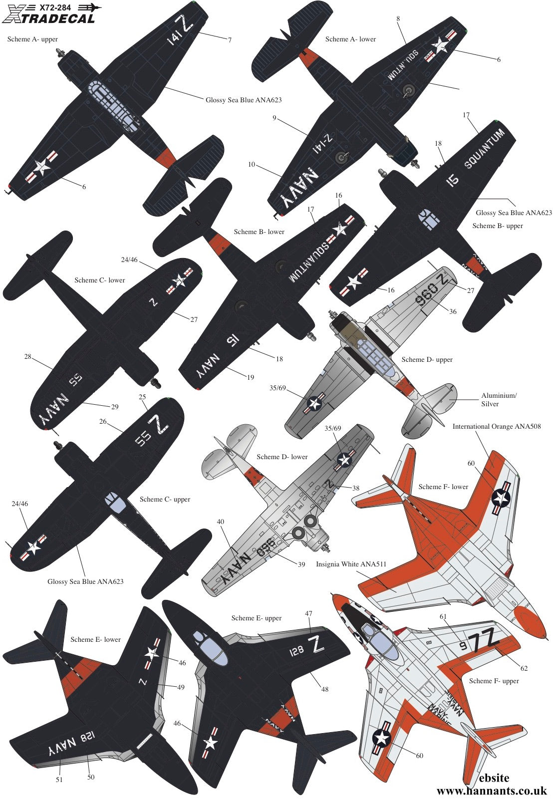 Xtradecal 72284 1:72 USN Reserve Air Wing 91