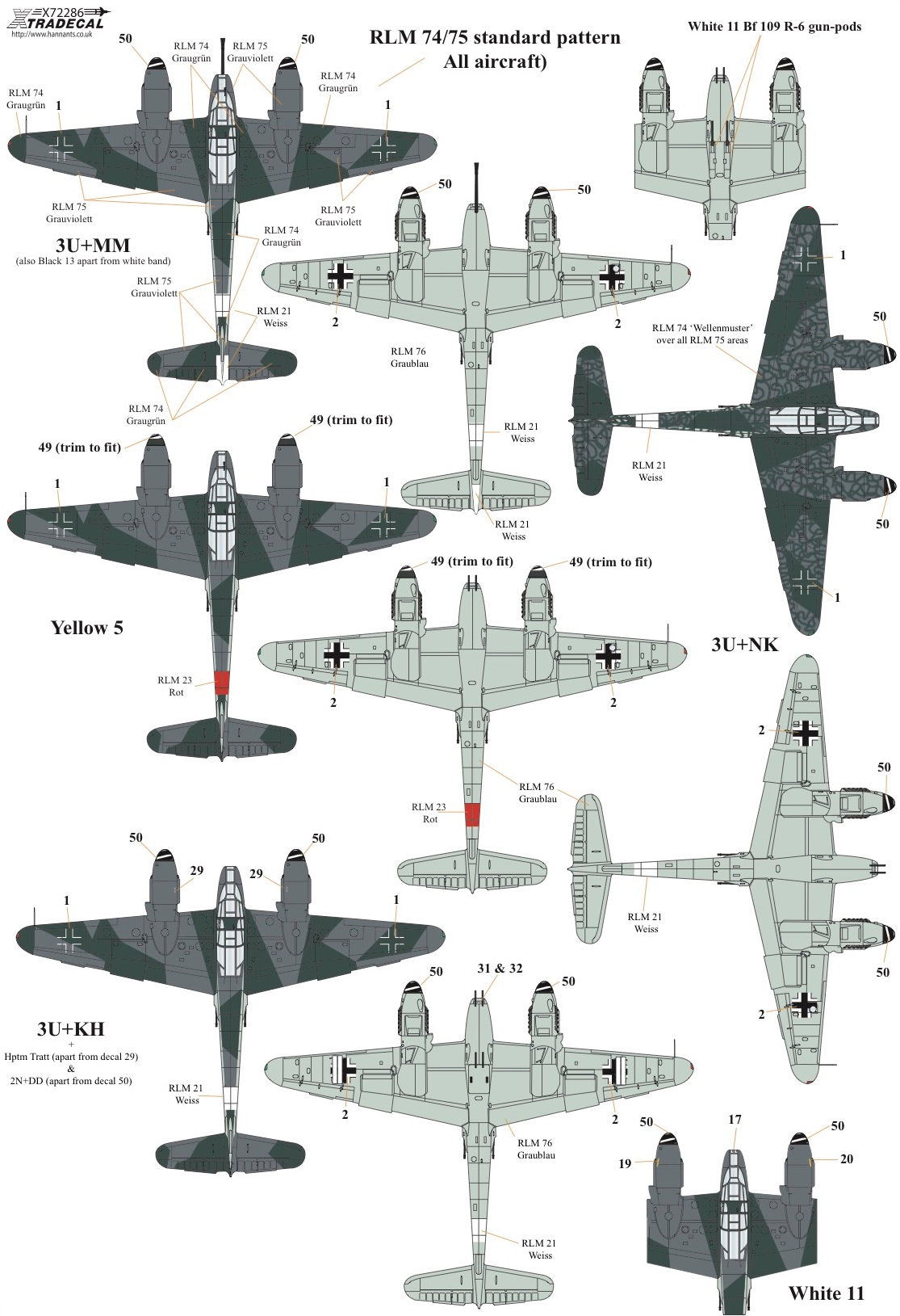 Xtradecal 72286 1:72 Messerchmitt Me-410A-1