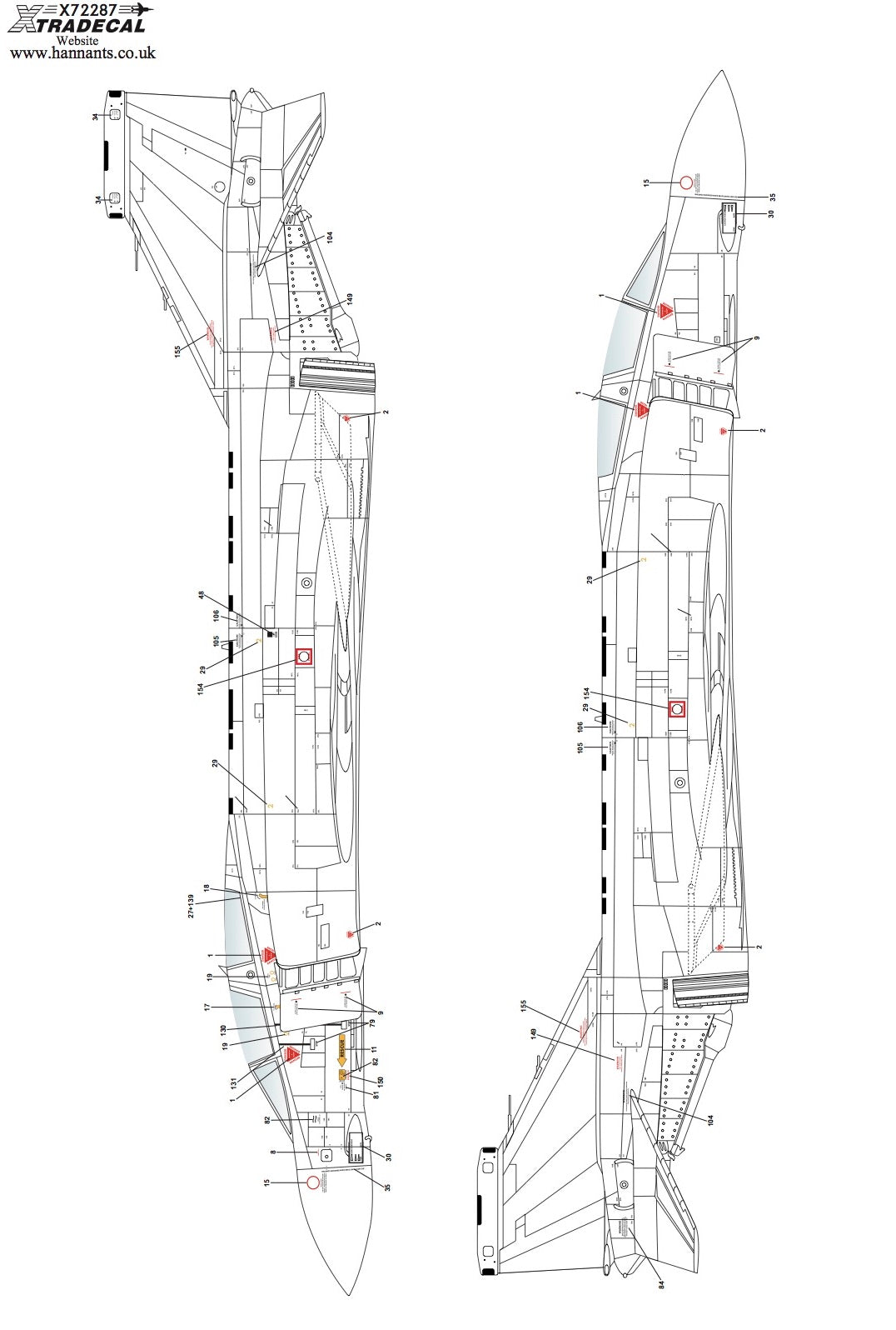 Xtradecal 72287 1:72 McDonnell-Douglas FG.1 Phantom Royal Navy Stencil Data Part 1