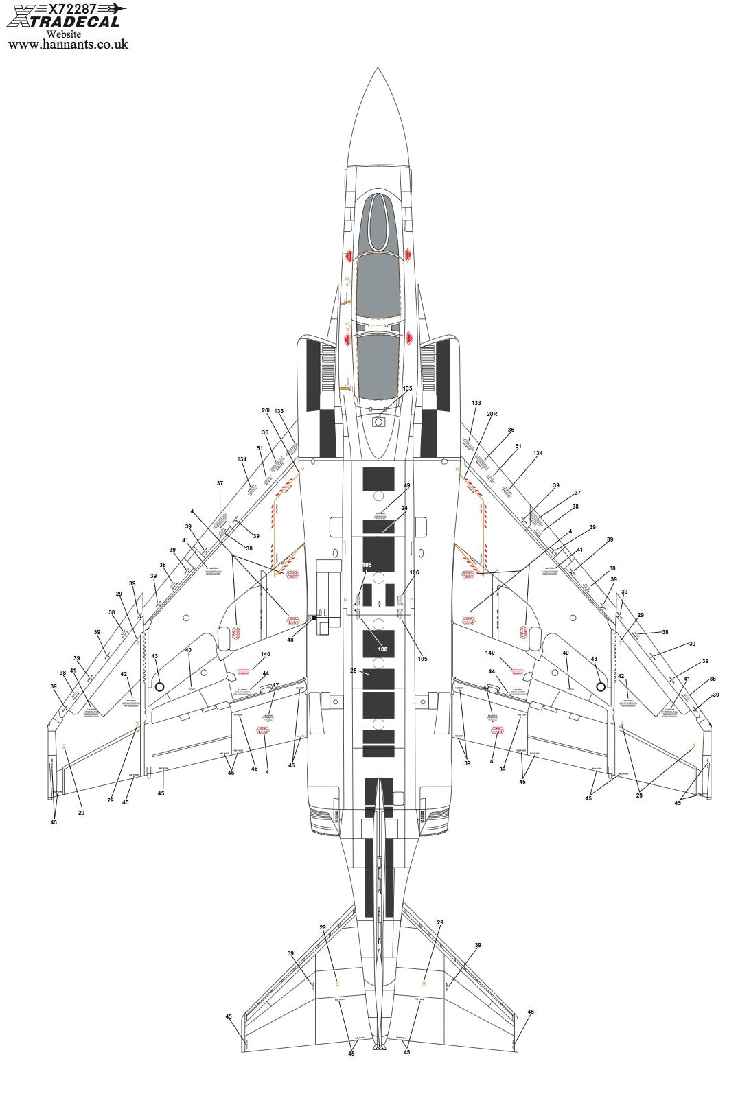 Xtradecal 72287 1:72 McDonnell-Douglas FG.1 Phantom Royal Navy Stencil Data Part 1