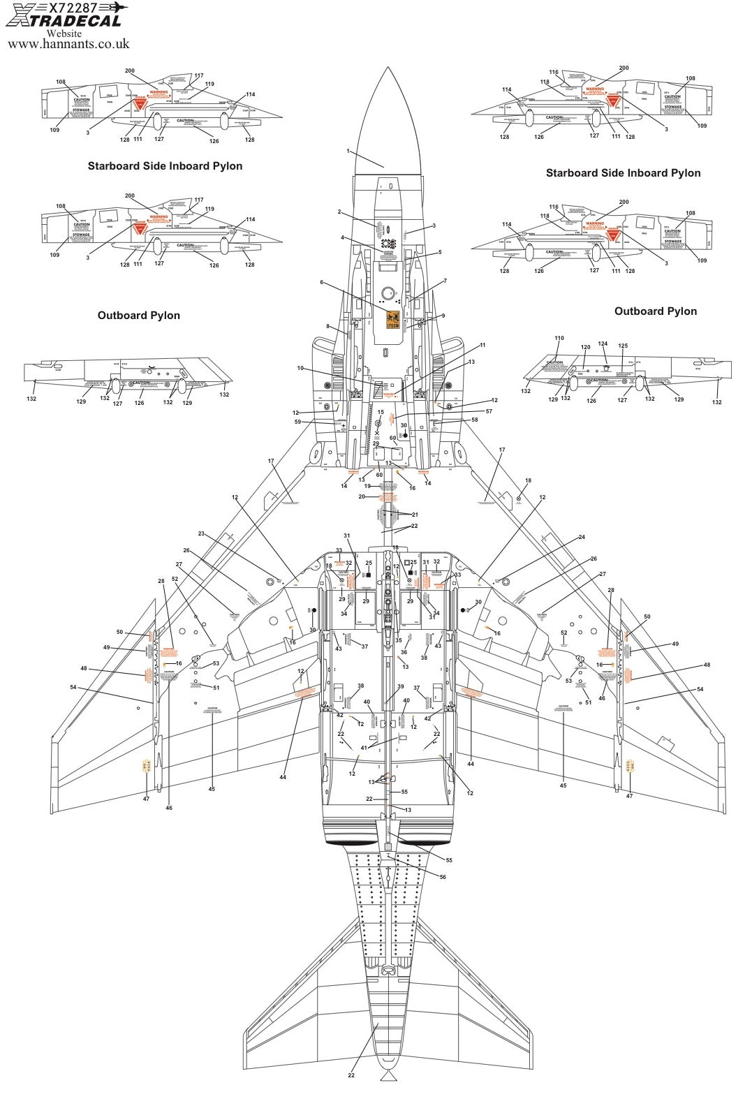 Xtradecal 72287 1:72 McDonnell-Douglas FG.1 Phantom Royal Navy Stencil Data Part 1