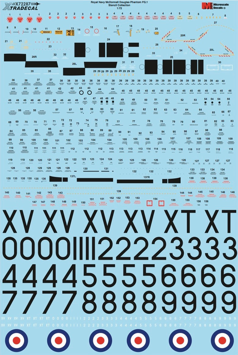 Xtradecal 72287 1:72 McDonnell-Douglas FG.1 Phantom Royal Navy Stencil Data Part 1