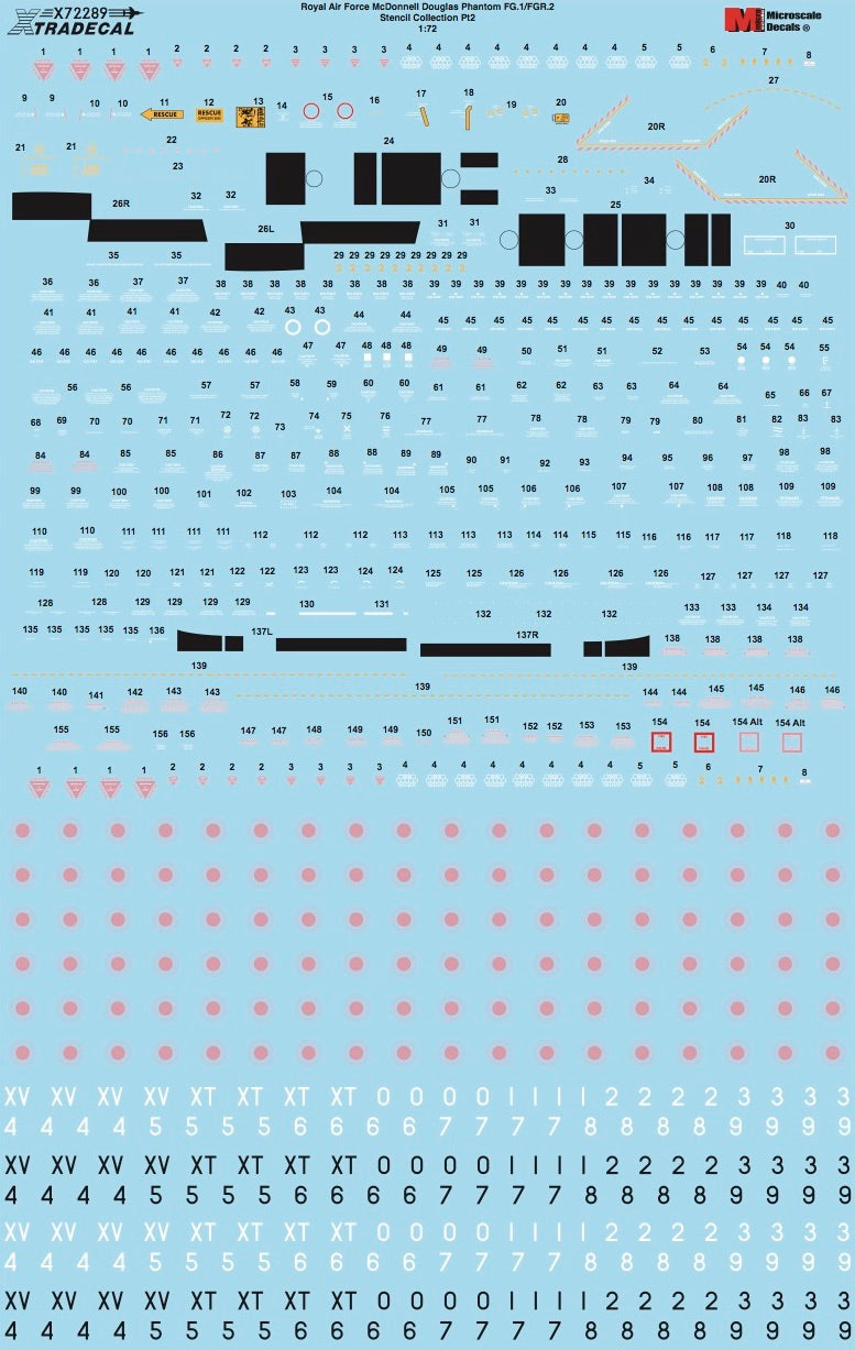 Xtradecal 72289 1:72 McDonnell-Douglas FG.1/FGR.2 Phantom RAF Stencil Data Part 2