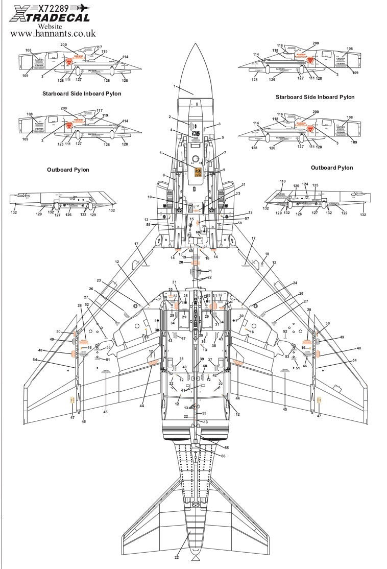 Xtradecal 72289 1:72 McDonnell-Douglas FG.1/FGR.2 Phantom RAF Stencil Data Part 2