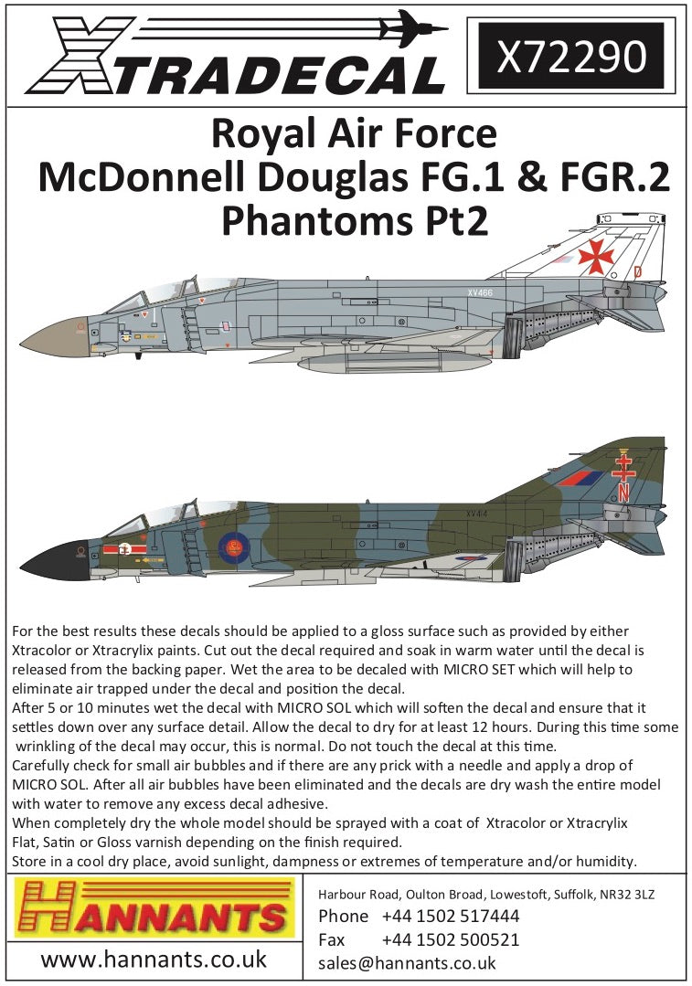 Xtradecal 72290 1:72 McDonnell-Douglas FG.1/FGR.2 Phantom Part 2