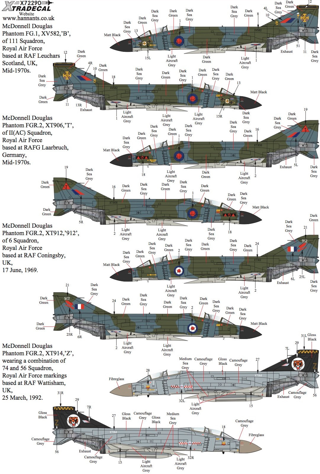 Xtradecal 72290 1:72 McDonnell-Douglas FG.1/FGR.2 Phantom Part 2