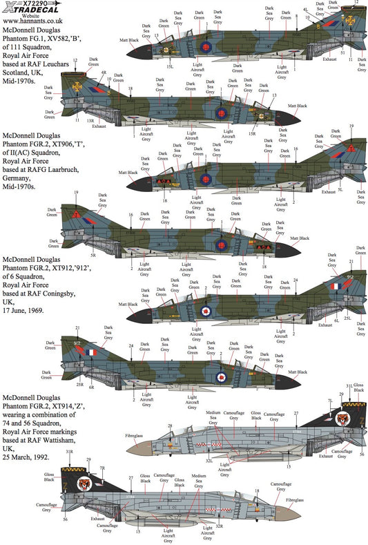 Xtradecal 72290 1:72 McDonnell-Douglas FG.1/FGR.2 Phantom Part 2