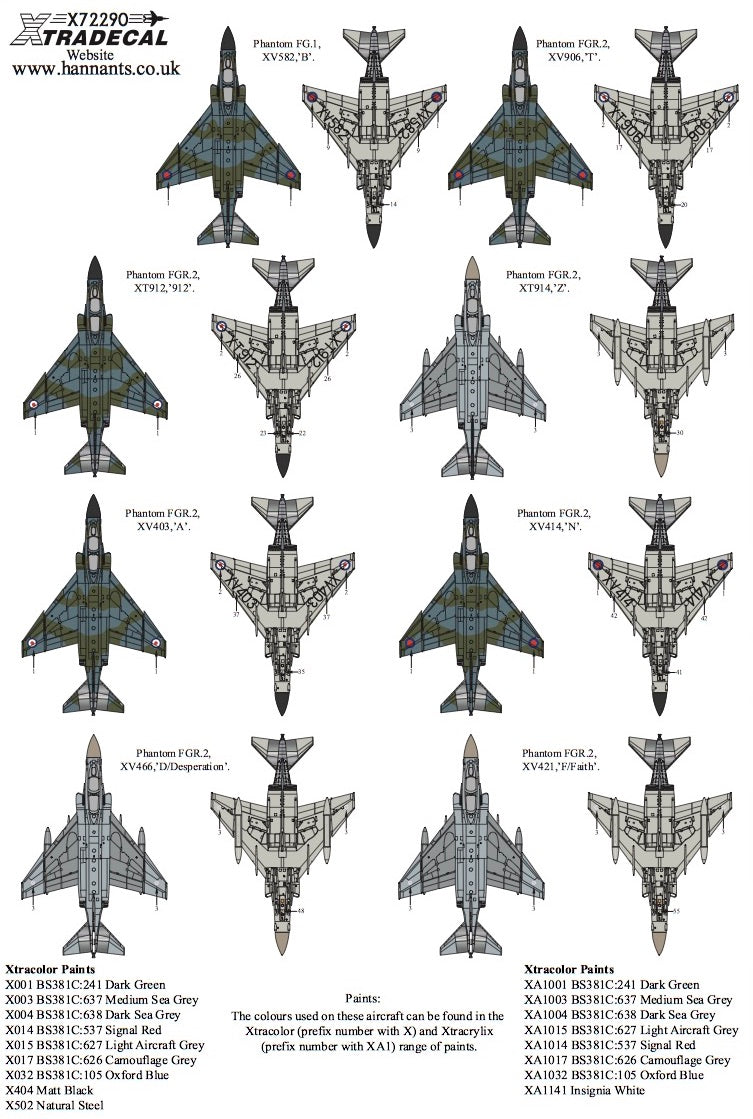 Xtradecal 72290 1:72 McDonnell-Douglas FG.1/FGR.2 Phantom Part 2