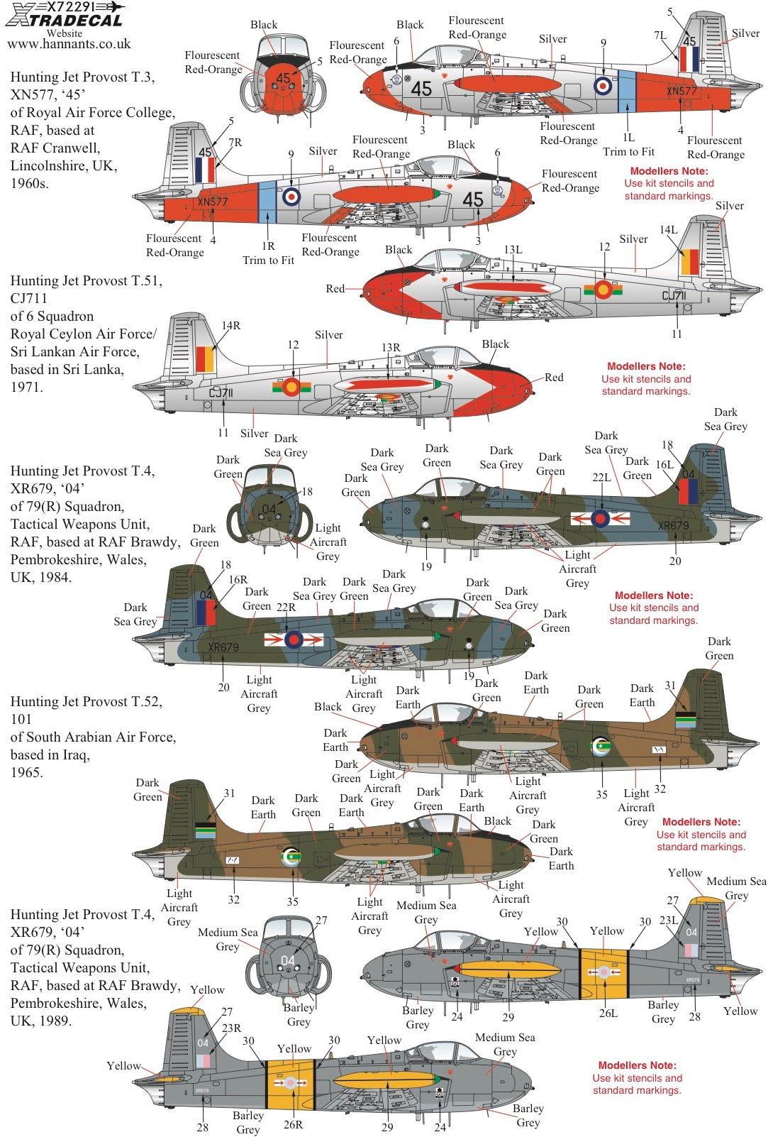 Xtradecal 72291 1:72 BAC Jet Provost T.3/T.3a/T4/ T51/T52