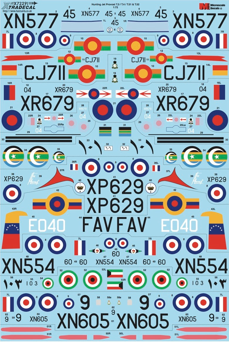 Xtradecal 72291 1:72 BAC Jet Provost T.3/T.3a/T4/ T51/T52