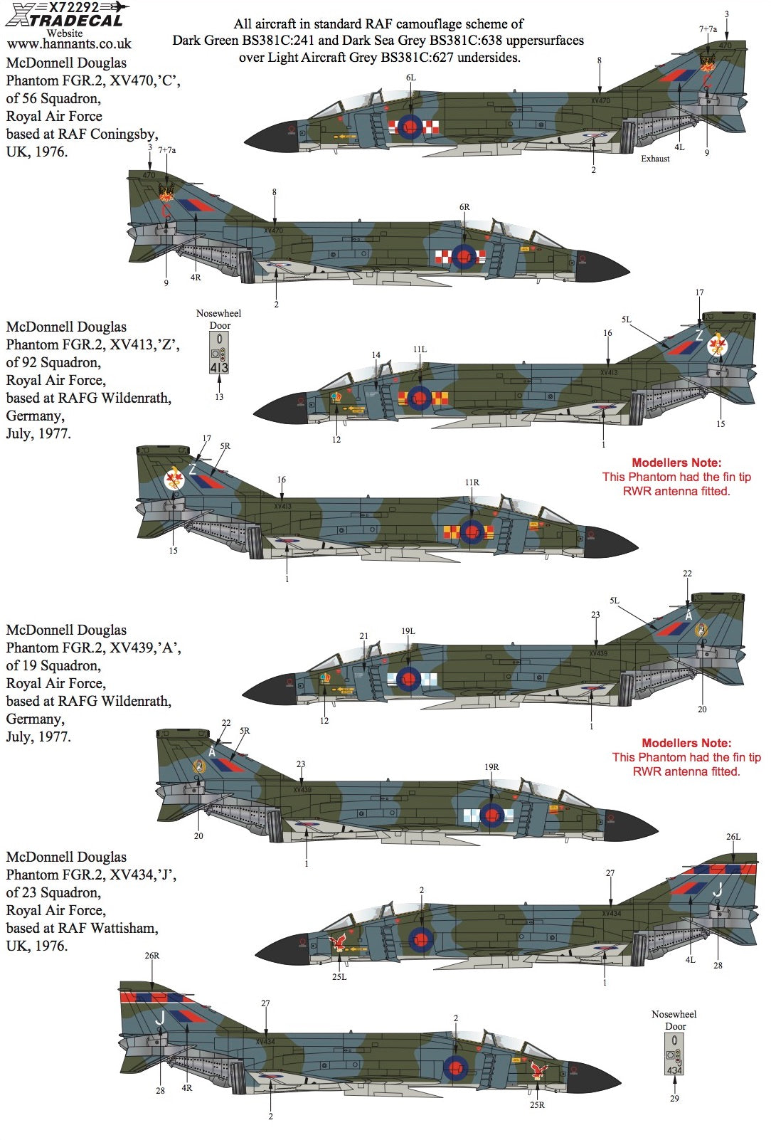 Xtradecal 72292 1:72 McDonnell-Douglas FGR.2 Phantom Part 3