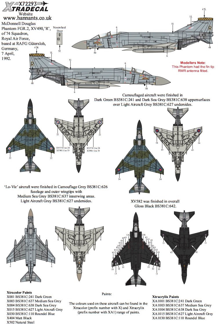 Xtradecal 72293 1:72 McDonnell-Douglas FG.1/FGR.2 Phantom Part 4