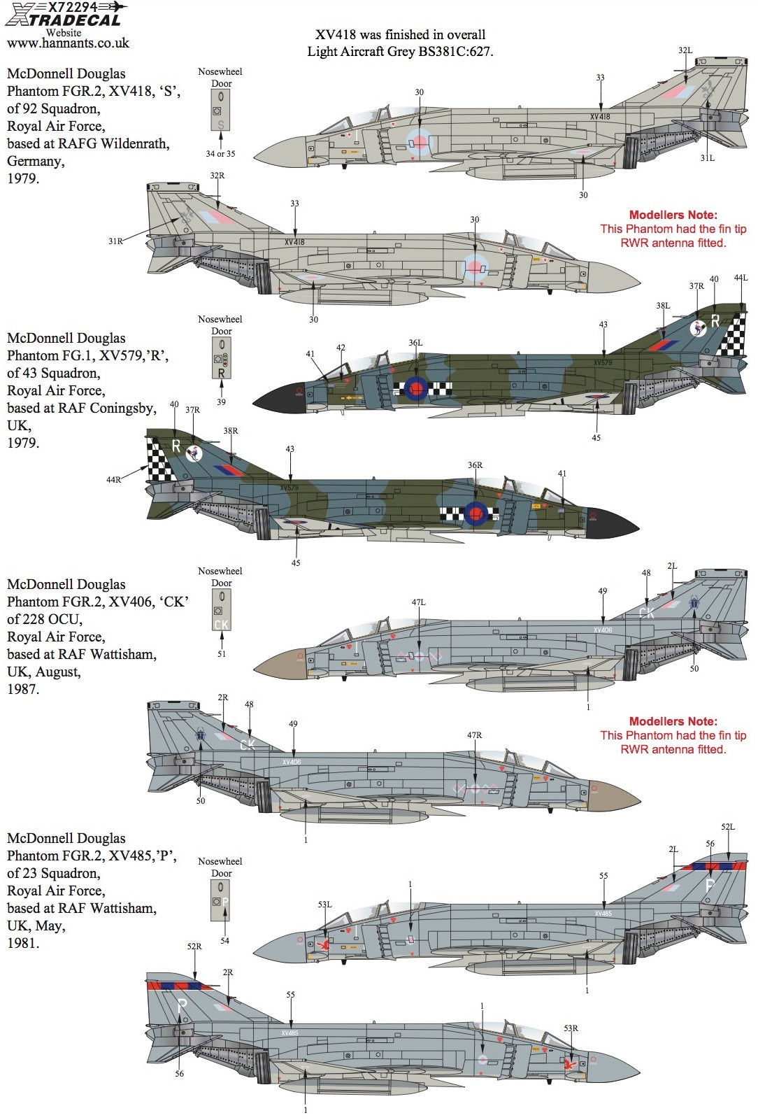 Xtradecal 72294 1:72 McDonnell-Douglas FG.1/FGR.2 Phantom Part 5