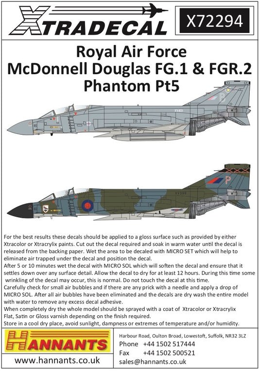 Xtradecal 72294 1:72 McDonnell-Douglas FG.1/FGR.2 Phantom Part 5