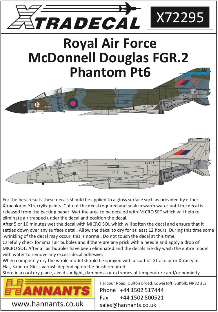 Xtradecal 72295 1:72 McDonnell-Douglas FG.1/FGR.2 Phantom Part 6