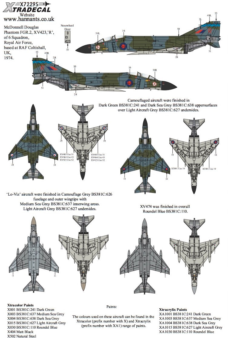 Xtradecal 72295 1:72 McDonnell-Douglas FG.1/FGR.2 Phantom Part 6