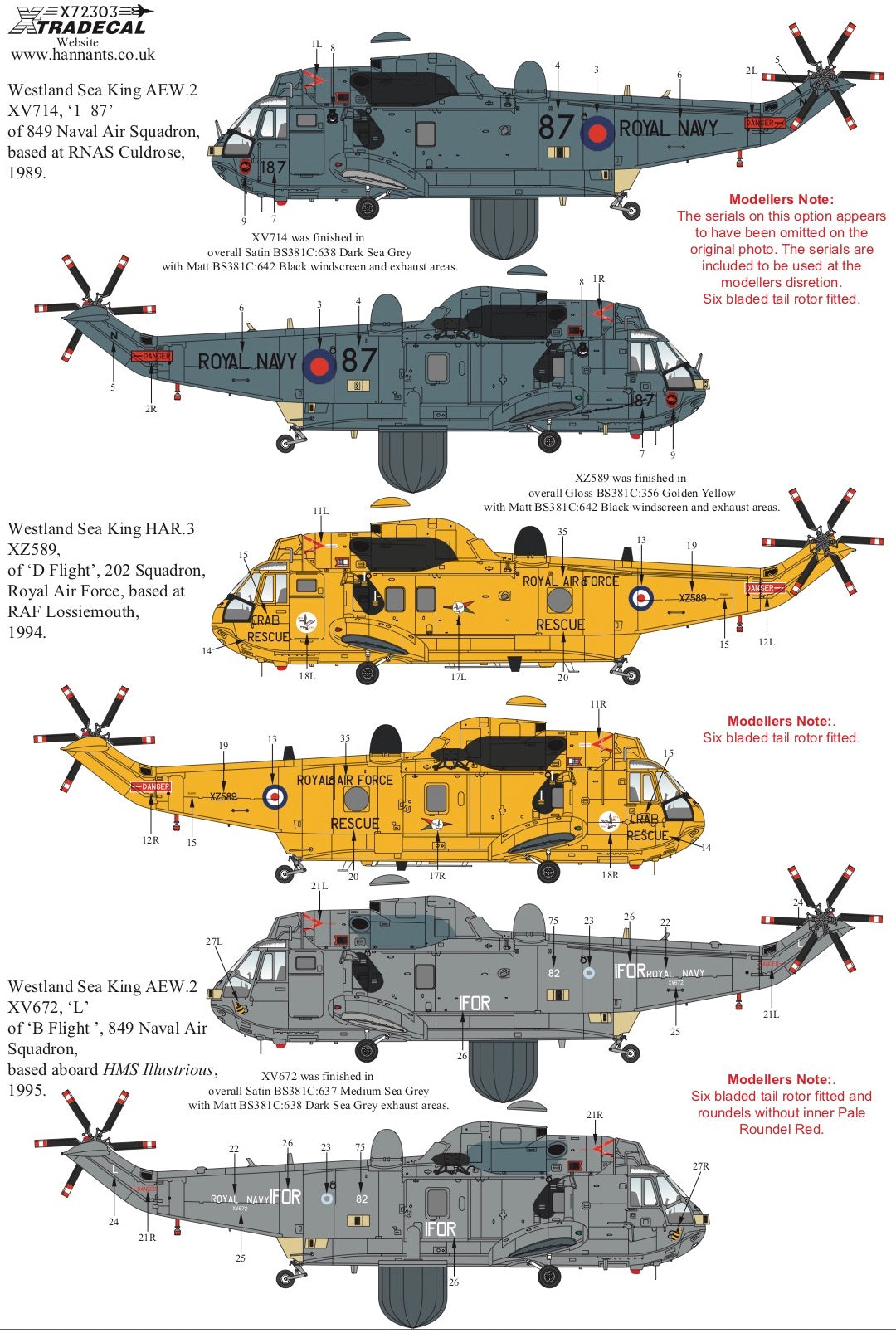 Xtradecal 72303 1:72 Westland Sea King Collection