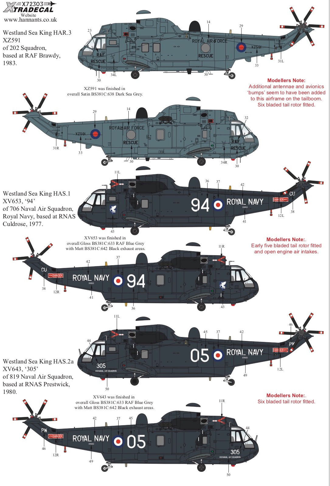 Xtradecal 72303 1:72 Westland Sea King Collection